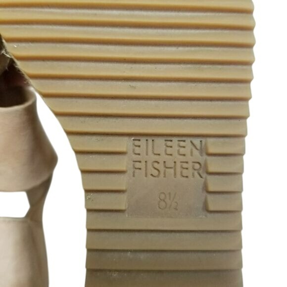 Eileen Fisher 'Willow' espadrille Chunky Wedge Tan Neutral Color Hook & Loop 8.5 - Picture 2 of 14